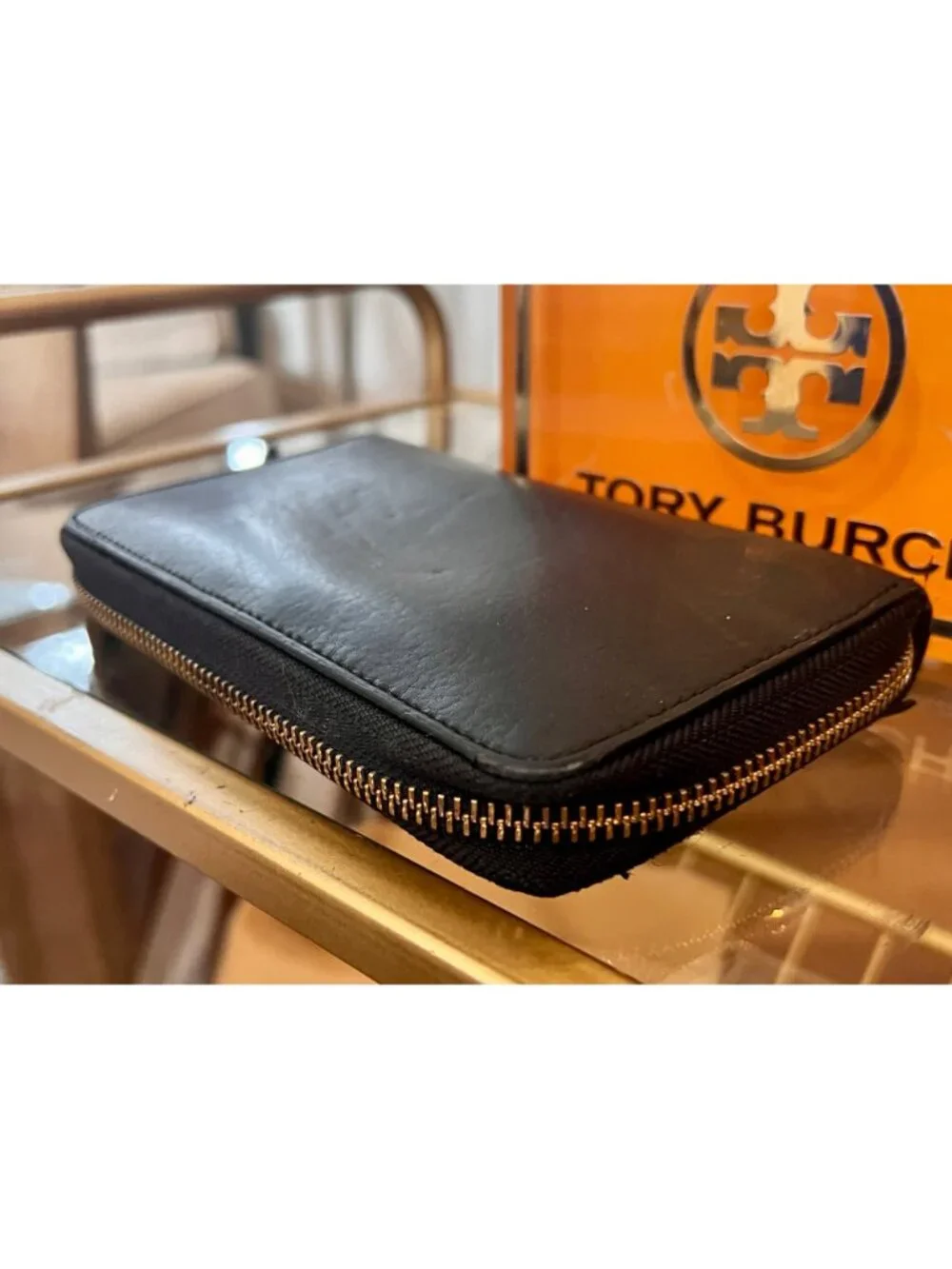 Authentic Tory Burch Black Leather Harper Cell Phone Wallet